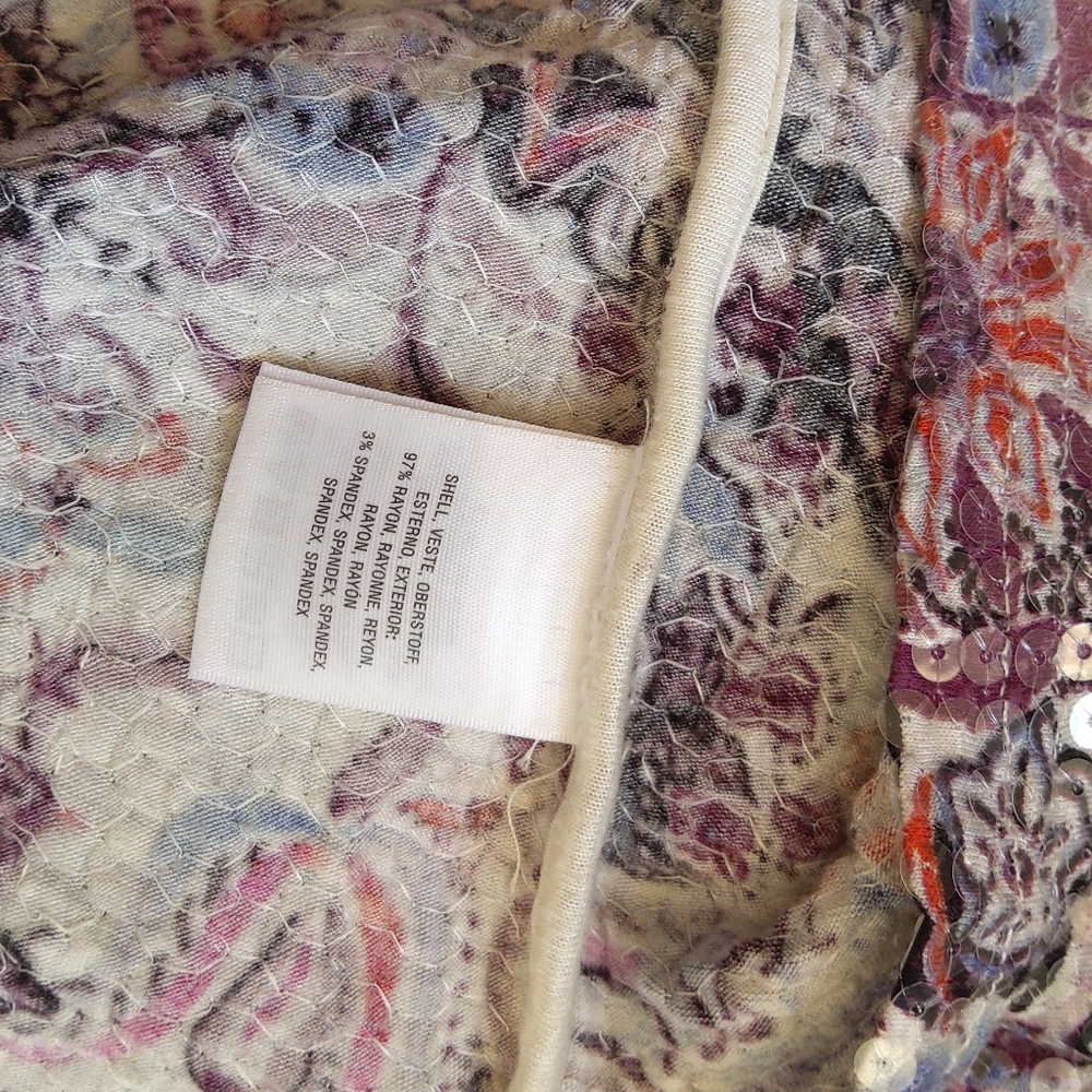 Anthropologie Postmark Floral Ssequin top - Picture 4 of 10